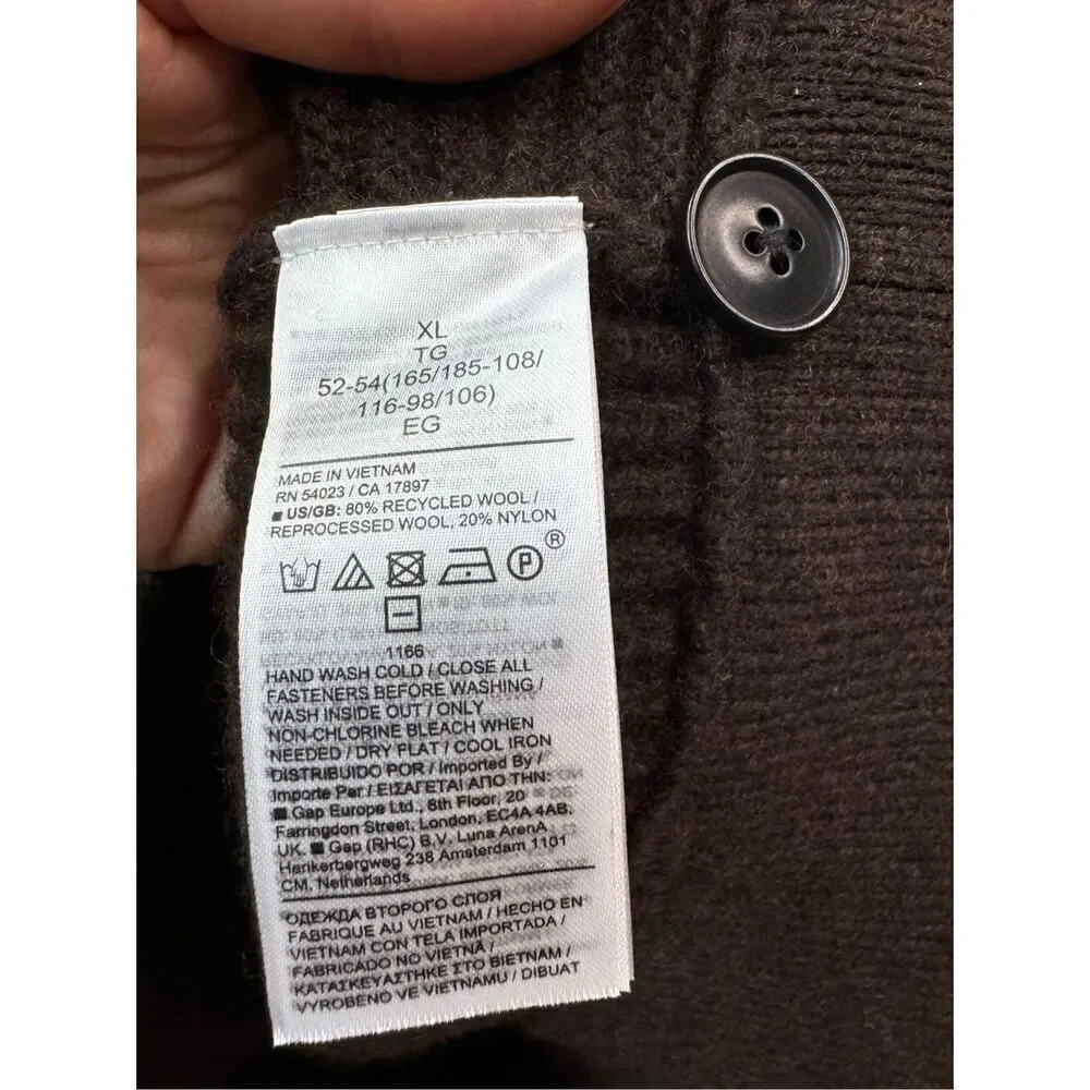 Banana Republic  Men’s Brown Wool Blend Half Button Sweater XL NWT